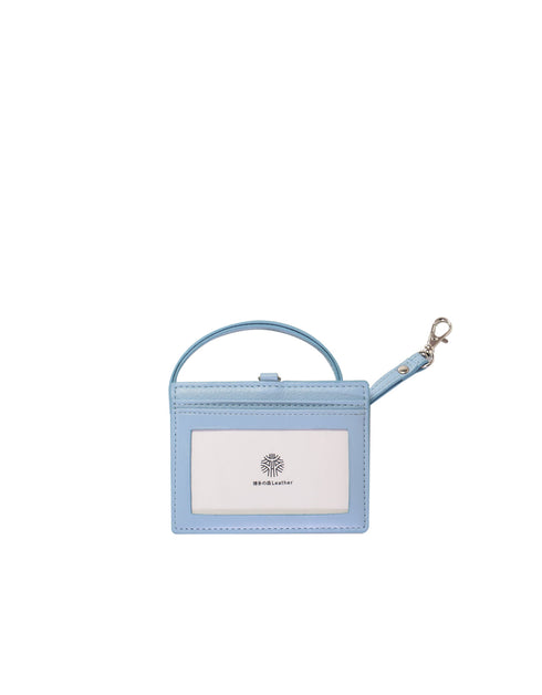 ID カードホルダー ストレートタイプ/ 両面 クリア窓 本革