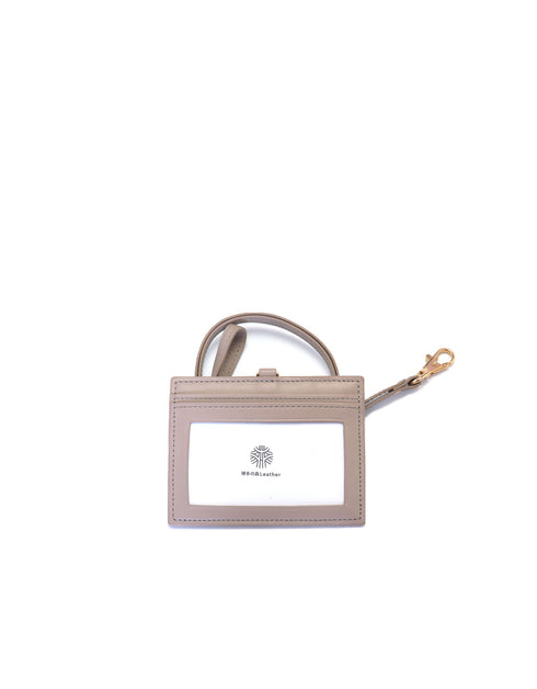 ID カードホルダー ストレートタイプ/ 両面 クリア窓 本革