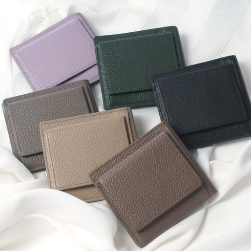 キャッシュレス財布 ボックス型小銭入れ / 薄い財布 スキミング防止 本革