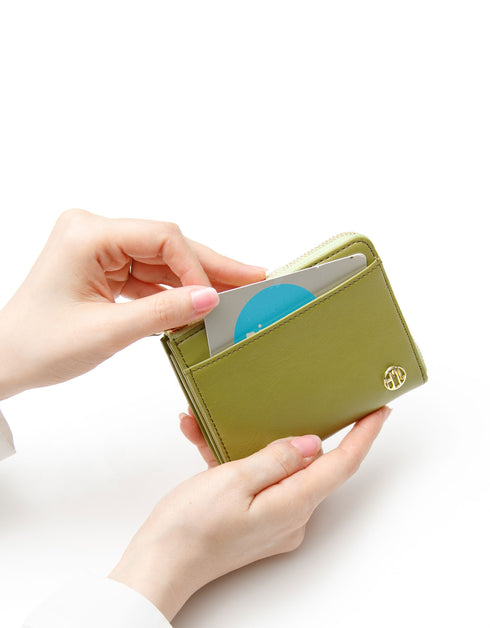 コンパクト ミニ 財布 / L字ファスナー スキミング防止 本革