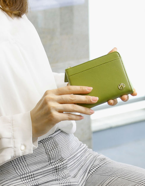 コンパクト ミニ 財布 / L字ファスナー スキミング防止 本革