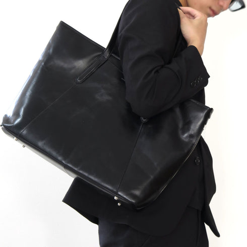 キップレザー トートーバッグ /ビジネスバッグ サイドポケット