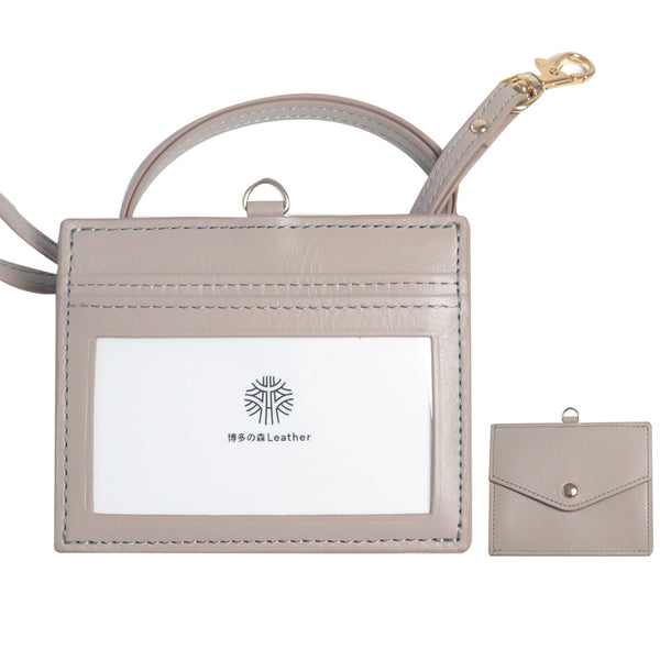 ID カードホルダー 片面 クリア窓 / マチありポケット 本革