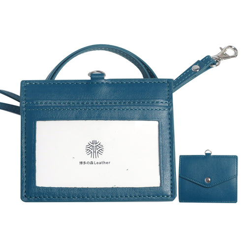 ID カードホルダー 片面 クリア窓 / マチありポケット 本革