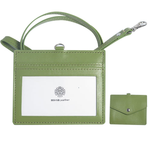 ID カードホルダー 片面 クリア窓 / マチありポケット 本革