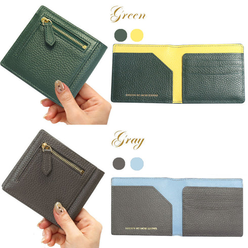 キャッシュレス財布 ファスナータイプ / 薄い財布 スキミング防止 本革