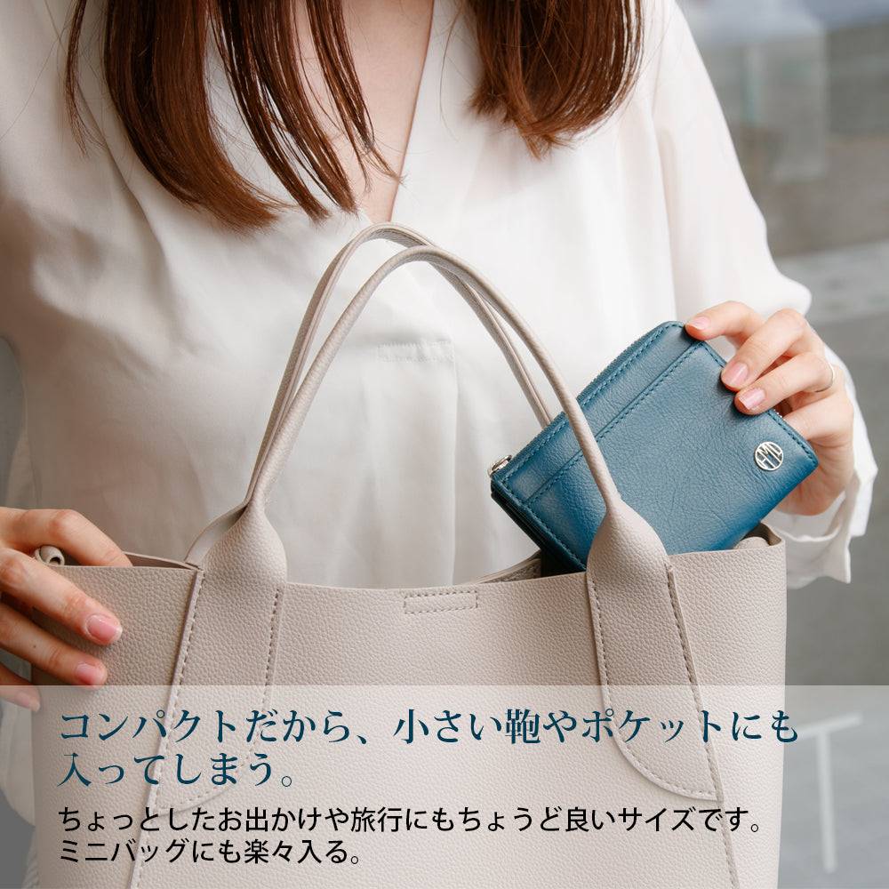 コンパクト ミニ 財布 / L字ファスナー スキミング防止