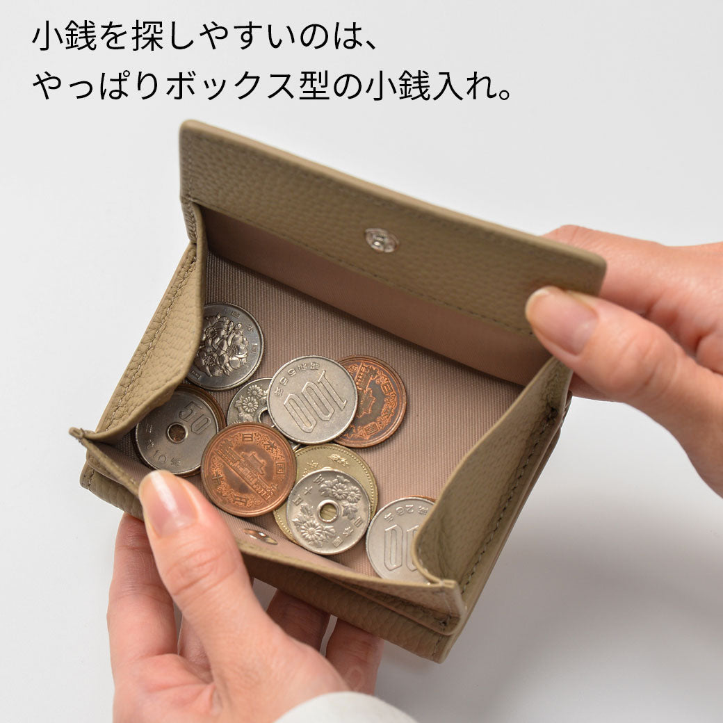【2024新作】三つ折り財布 / ボックス型小銭入れ 本革